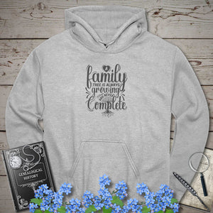 A Family Tree Is Always Growing Hoodie in Sport Grey by Genealogy Keepsakes