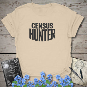 Census Hunter T-Shirt in Sand by Genealogy Keepsakes