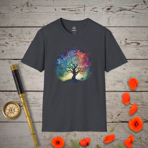 Cosmic Tree of Life T-Shirt - Genealogy Keepsakes Custom Genealogy Gift - Dark Heather Grey S