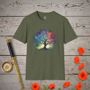 Cosmic Tree of Life T-Shirt - Genealogy Keepsakes Custom Genealogy Gift - Military Green S