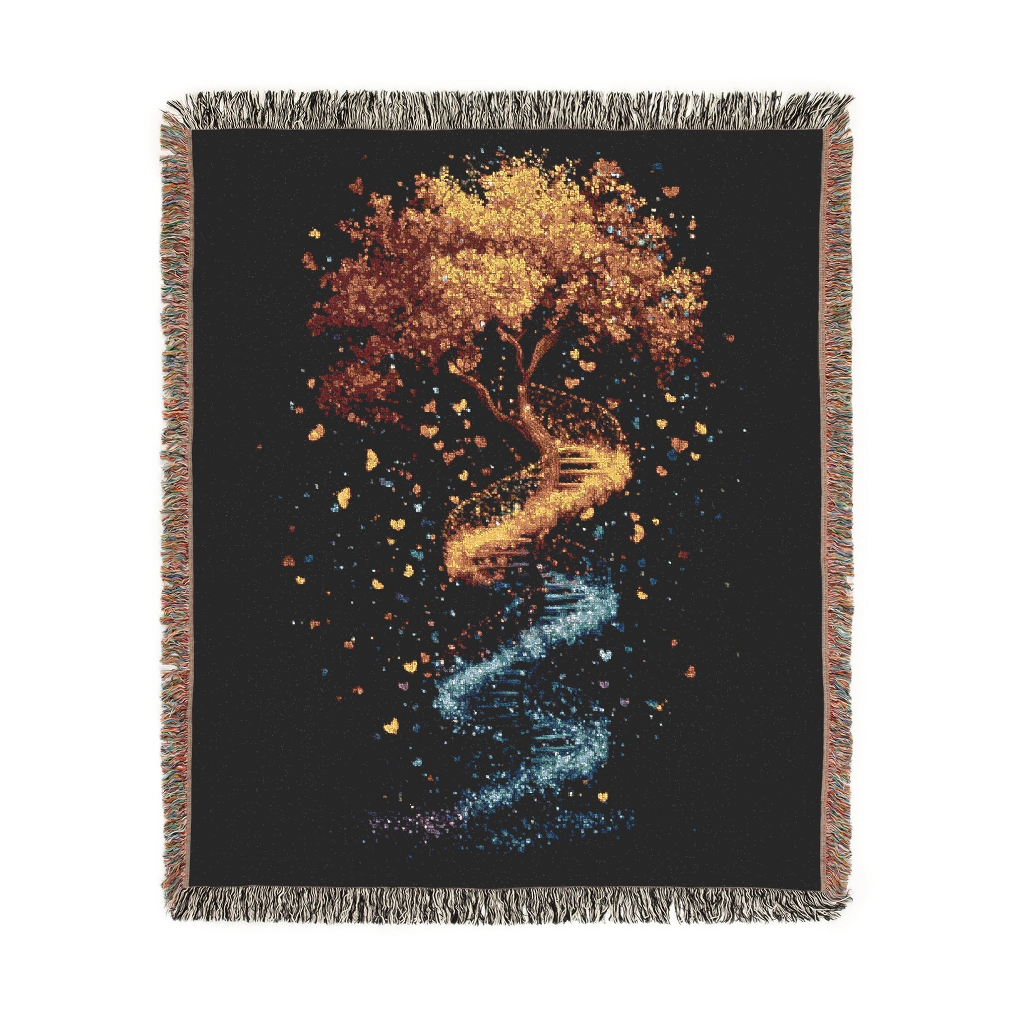 DNA Tree of Life Woven Blanket-Artwork