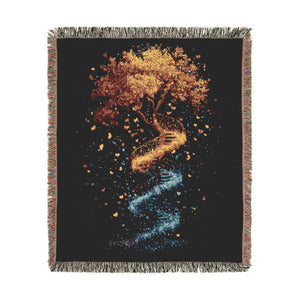 DNA Tree of Life Woven Blanket-Artwork
