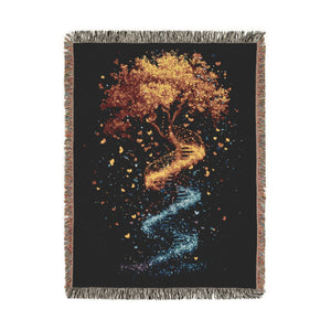 DNA Tree of Life Woven Blanket-Artwork