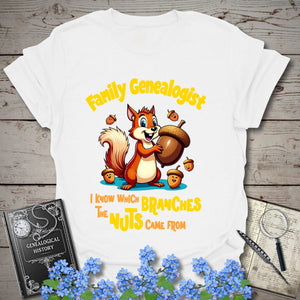Family Genealogist T-Shirt in White by Genealogy Keepsakes