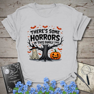 Family Tree Horrors T-Shirt - Genealogy Keepsakes Custom Genealogy Gift - Ice Grey S