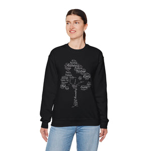 Family Tree Word Cloud Sweatshirt in by Genealogy Keepsakes