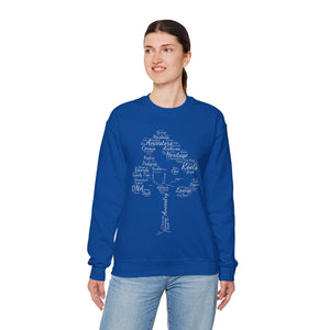 Family Tree Word Cloud Sweatshirt in by Genealogy Keepsakes