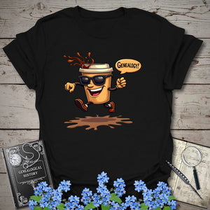 Fueled by Coffee T-Shirt in Black by Genealogy Keepsakes