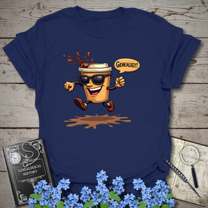 Fueled by Coffee T-Shirt in Navy by Genealogy Keepsakes