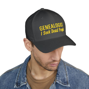 Genealogist - I Seek Dead People Embroidered Cap in Dark Grey by Genealogy Keepsakes