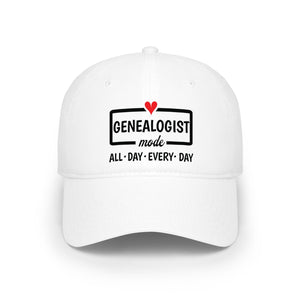 Genealogist Mode — "All • Day • Every • Day" Baseball Cap in One size by Genealogy Keepsakes