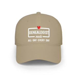 Genealogist Mode — "All • Day • Every • Day" Baseball Cap in One size by Genealogy Keepsakes