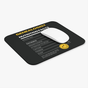 Genealogist Nutrition Facts Mouse Pad in by Genealogy Keepsakes