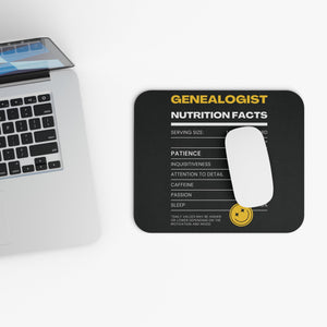 Genealogist Nutrition Facts Mouse Pad in by Genealogy Keepsakes