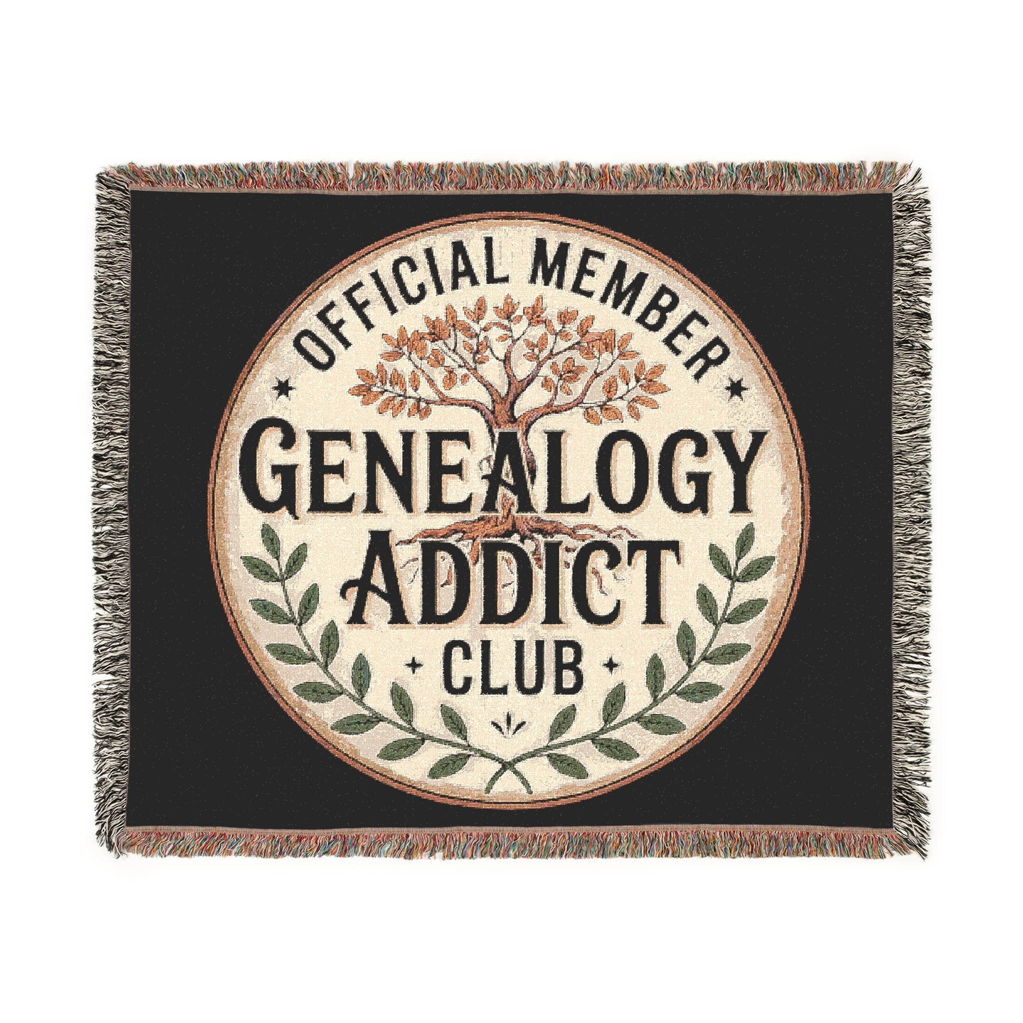 Genealogy Addict Club Woven Blanket-Artwork