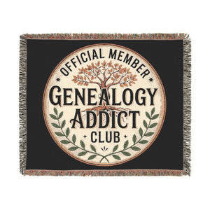 Genealogy Addict Club Woven Blanket-Artwork