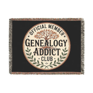 Genealogy Addict Club Woven Blanket-Artwork