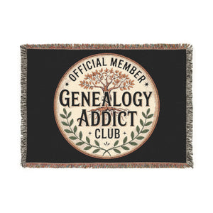 Genealogy Addict Club Woven Blanket-Artwork
