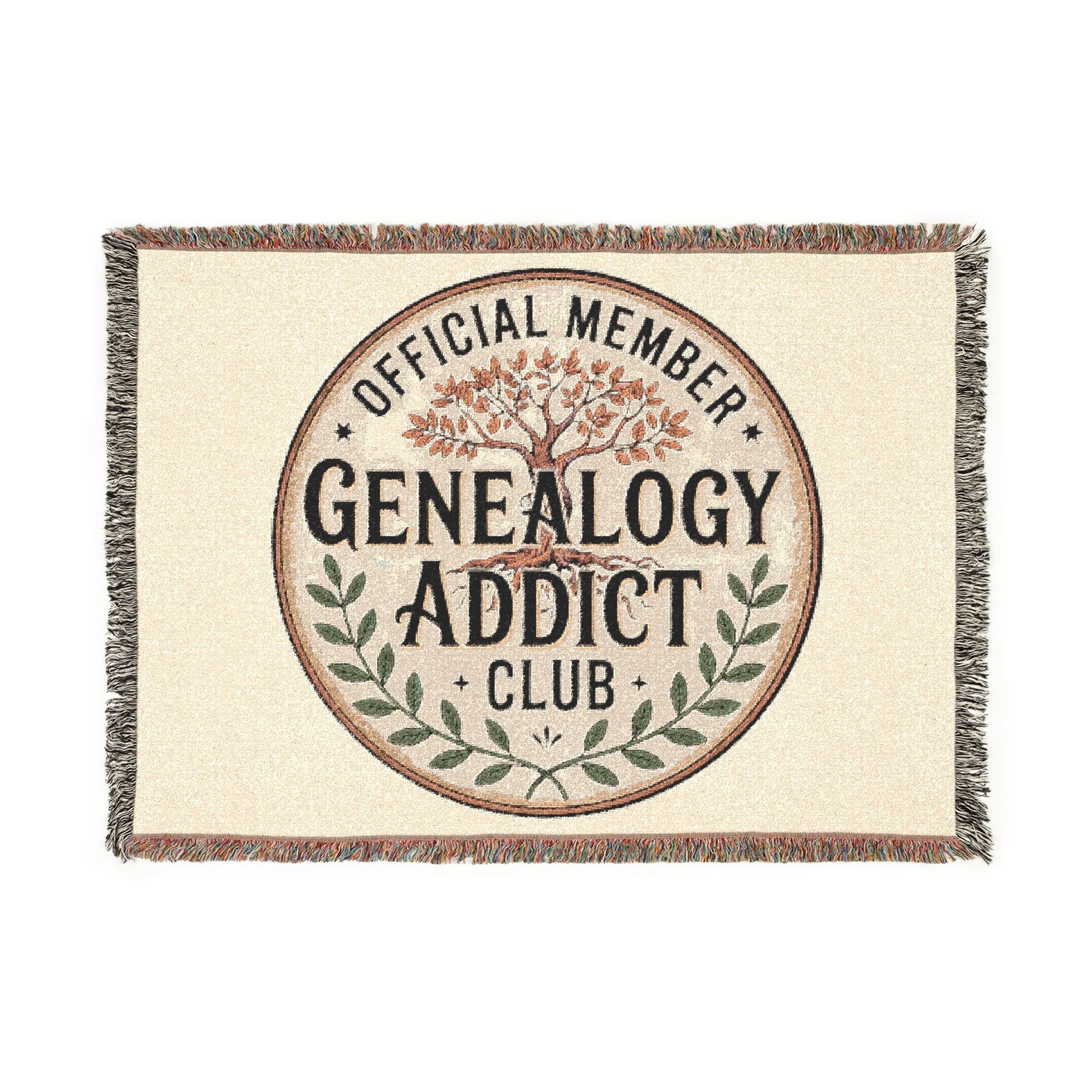 Genealogy Addict Club Woven Blanket in Artwork by Genealogy Keepsakes