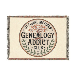 Genealogy Addict Club Woven Blanket in Artwork by Genealogy Keepsakes