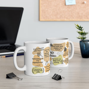 Genealogy Affirmations Mug (11oz|15oz) in by Genealogy Keepsakes