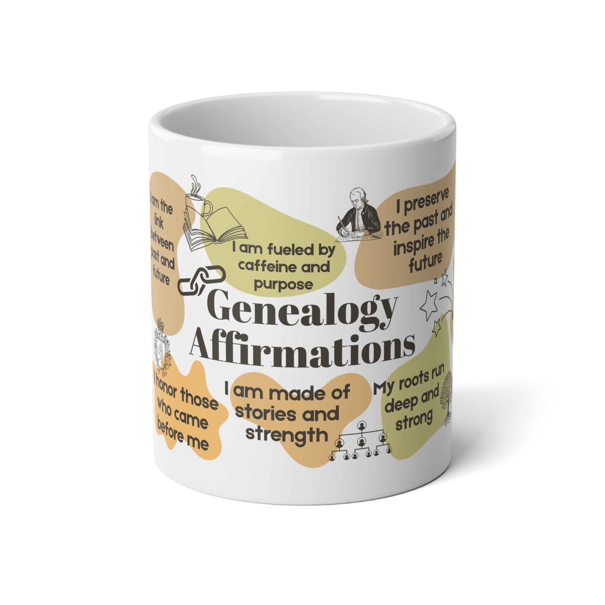 Genealogy Affirmations Mug (20oz) in White by Genealogy Keepsakes