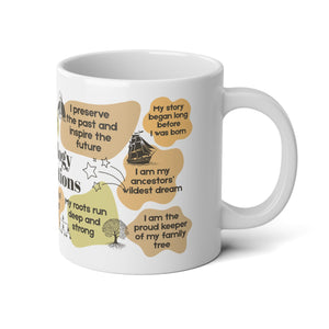 Genealogy Affirmations Mug (20oz) in White by Genealogy Keepsakes