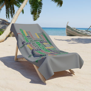 Genealogy Beach Towel in 36" × 72" by Genealogy Keepsakes