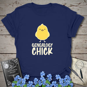 Genealogy Chick T-Shirt in Navy by Genealogy Keepsakes