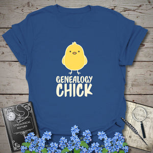 Genealogy Chick T-Shirt in Royal by Genealogy Keepsakes