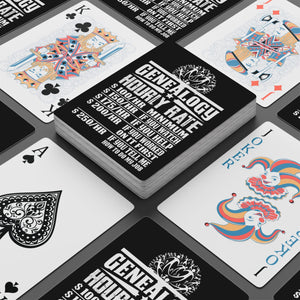 Genealogy Hourly Rate Playing Cards in 2.5" x 3.5" by Genealogy Keepsakes