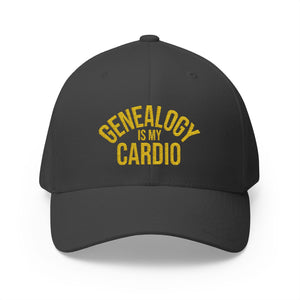Genealogy Is My Cardio Embroidered Cap in Dark Grey by Genealogy Keepsakes