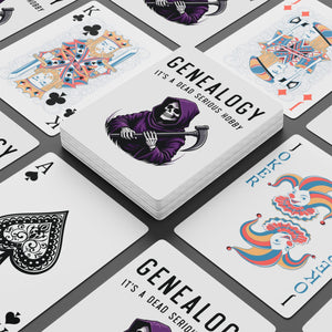 Genealogy It's A Dead Serious Hobby Playing Cards in 2.5" x 3.5" by Genealogy Keepsakes
