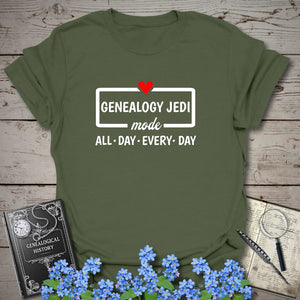 Genealogy Jedi Mode T-Shirt in Military Green by Genealogy Keepsakes