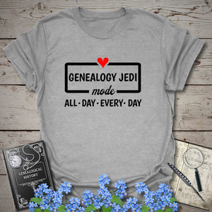 Genealogy Jedi Mode T-Shirt in Sport Grey by Genealogy Keepsakes