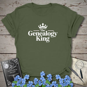 Genealogy King T-Shirt in Military Green by Genealogy Keepsakes