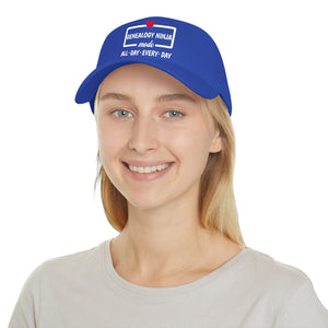 Genealogy Ninja Mode — "All • Day • Every • Day" Baseball Cap in by Genealogy Keepsakes