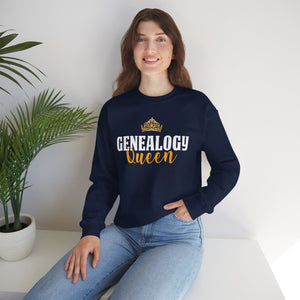 Genealogy Queen Sweatshirt in Navy by Genealogy Keepsakes