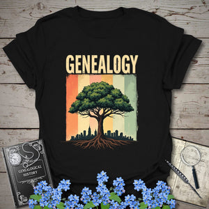Genealogy T-Shirt in Black by Genealogy Keepsakes
