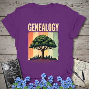 Genealogy T-Shirt in Purple by Genealogy Keepsakes