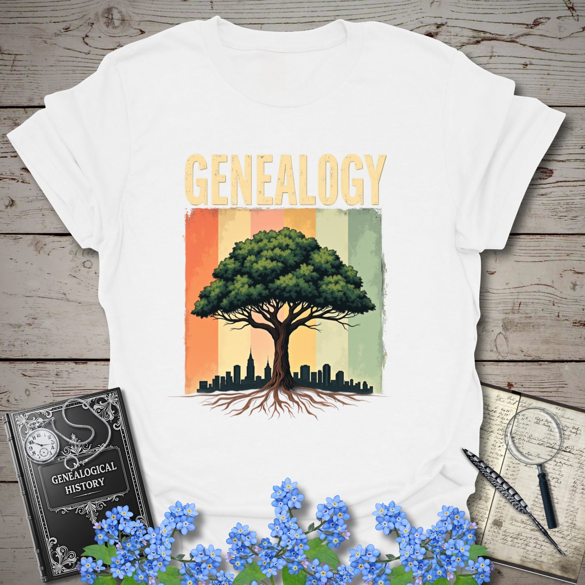 Genealogy T-Shirt in White by Genealogy Keepsakes
