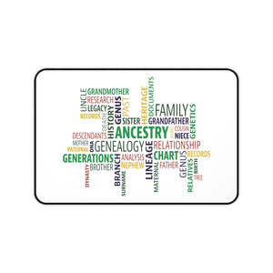 Genealogy Word Cloud Desk Mat-12" × 18"