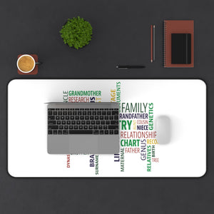 Genealogy Word Cloud Desk Mat in 16" × 32" by Genealogy Keepsakes