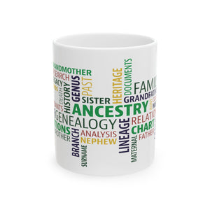 Genealogy Word Cloud Mug (11oz|15oz) in 11oz by Genealogy Keepsakes