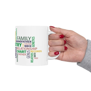 Genealogy Word Cloud Mug (11oz|15oz) in 15oz by Genealogy Keepsakes