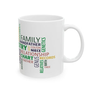 Genealogy Word Cloud Mug (11oz|15oz) in 15oz by Genealogy Keepsakes