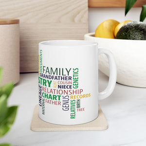 Genealogy Word Cloud Mug (11oz|15oz) in 15oz by Genealogy Keepsakes