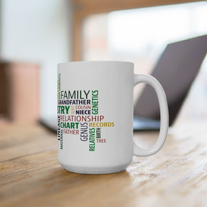 Genealogy Word Cloud Mug (11oz|15oz) in 15oz by Genealogy Keepsakes