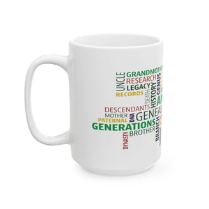Genealogy Word Cloud Mug (11oz|15oz) in 15oz by Genealogy Keepsakes