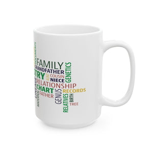 Genealogy Word Cloud Mug (11oz|15oz) in 15oz by Genealogy Keepsakes